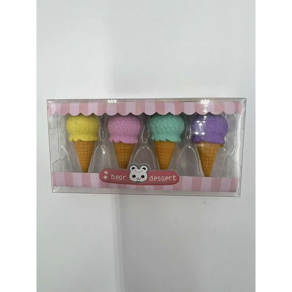 Brand New Ice Cream Erasers Food Erasers‎ Ice Cream Pencil Erasers for Kids